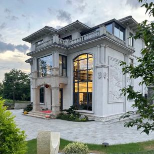 自贡 白麻花岗岩私人别墅干挂石材豪华定制