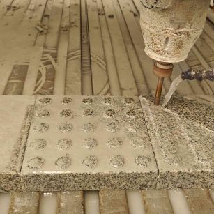 自贡 芝麻白花岗岩石材盲人石、盲道石、盲点石