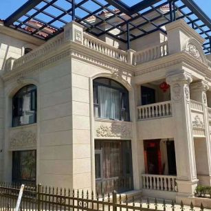 自贡 黄金麻花岗岩荔枝面别墅外墙干挂