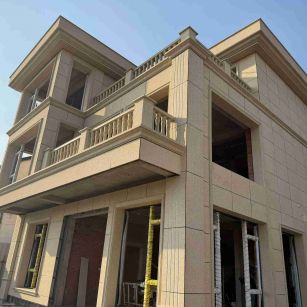 自贡 黄金麻花岗岩石材荔枝面外墙干挂效果展示