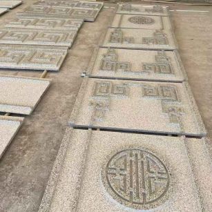 自贡 白麻花岗岩外墙立面雕刻板