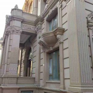 自贡 黄金麻花岗岩光面别墅外墙干挂施工完成