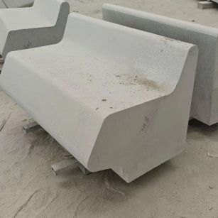 自贡 芝麻白花岗岩异形坐凳，石凳