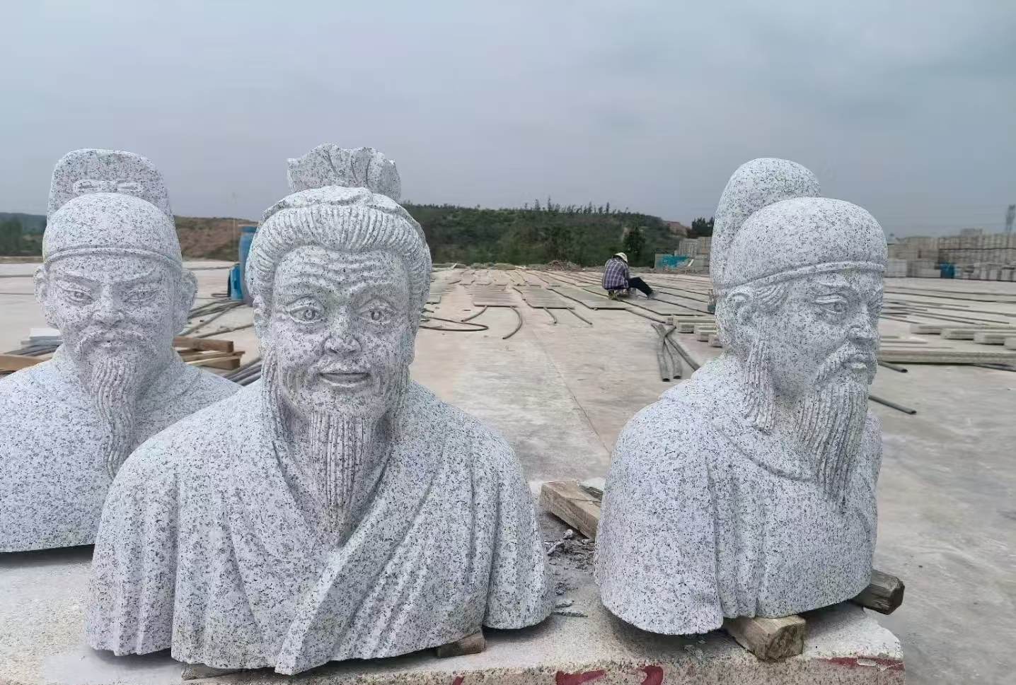 自贡 白麻花岗岩石材人物立体雕刻