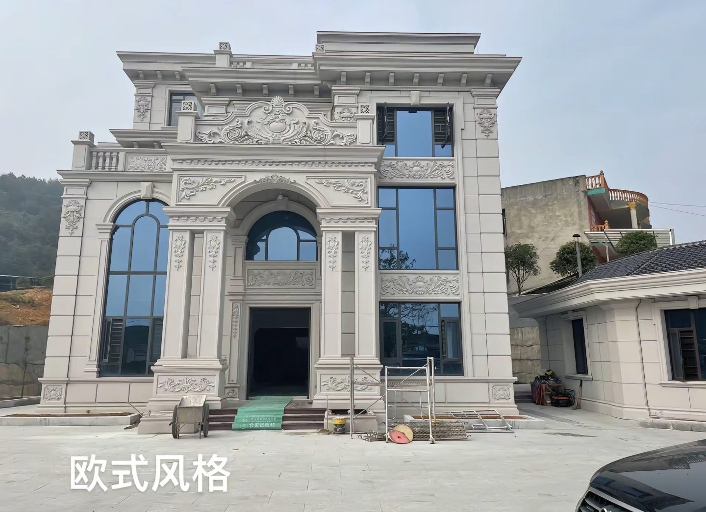 自贡 白麻花岗岩别墅外墙干挂