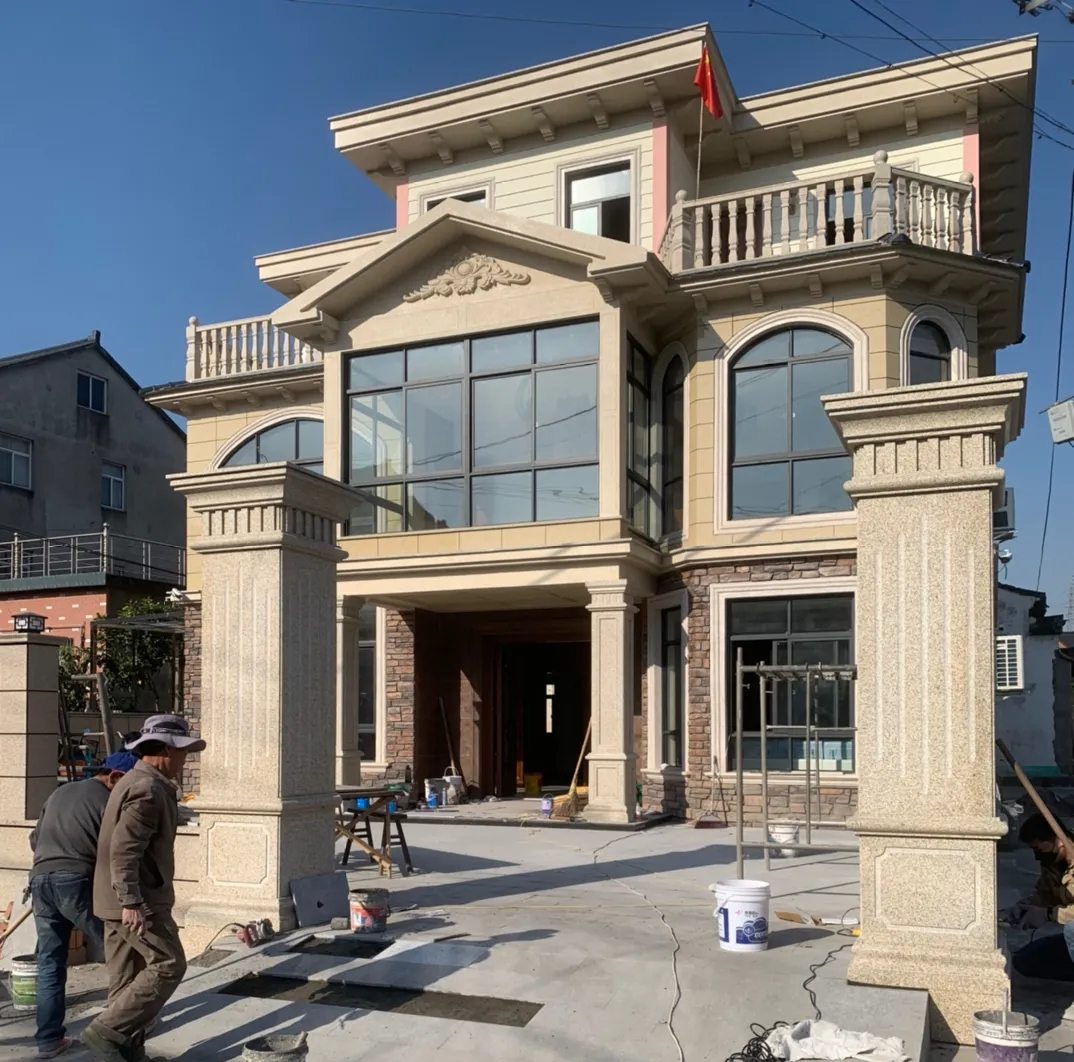 自贡 黄金麻花岗岩荔枝面别墅外墙干挂私家专属