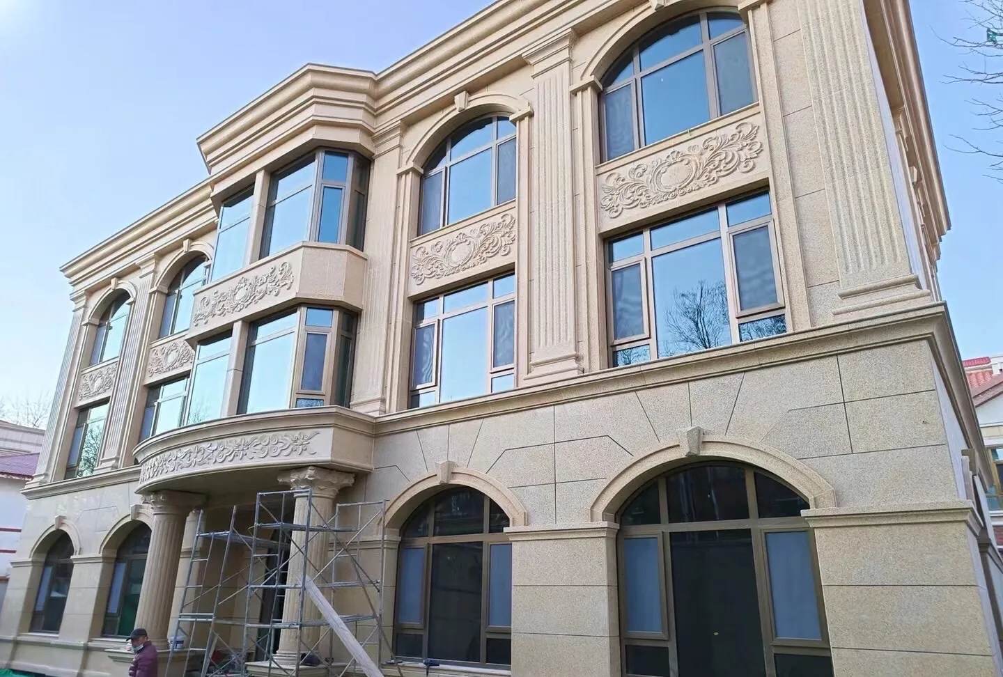 自贡 黄金麻花岗岩别墅外墙干挂