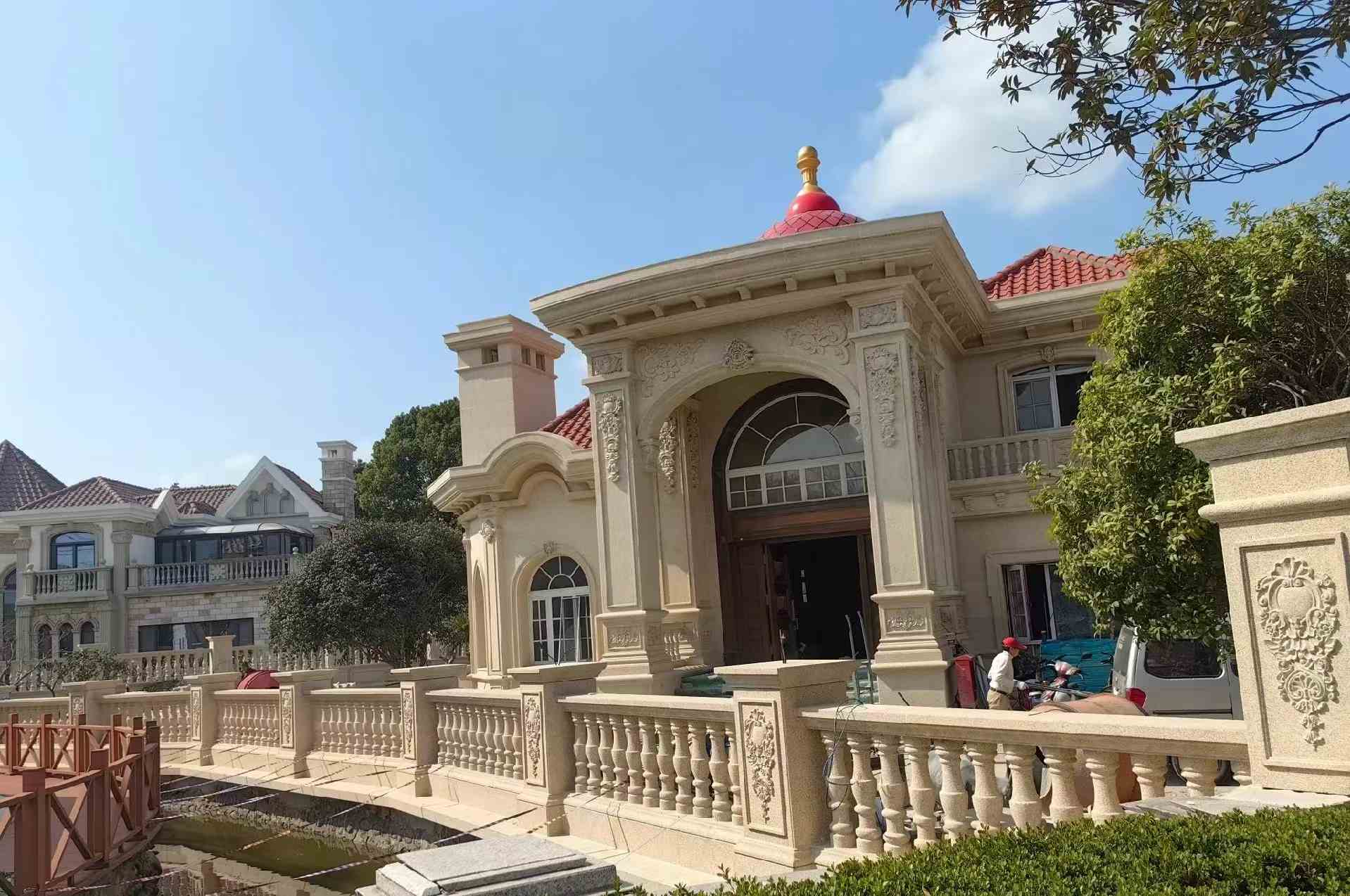 自贡 黄金麻花岗岩欧式别墅