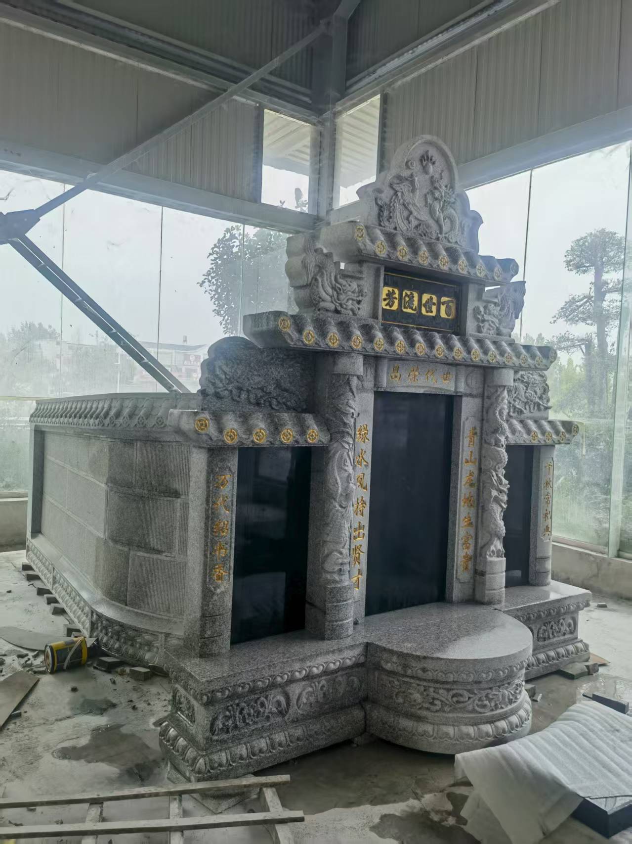 自贡 芝麻白墓碑效果展示图